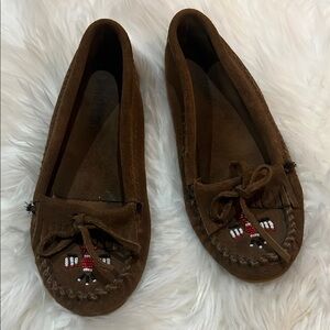 Minnetonka Brown Suede Moccasins